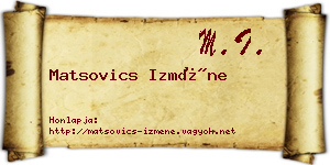 Matsovics Izméne névjegykártya